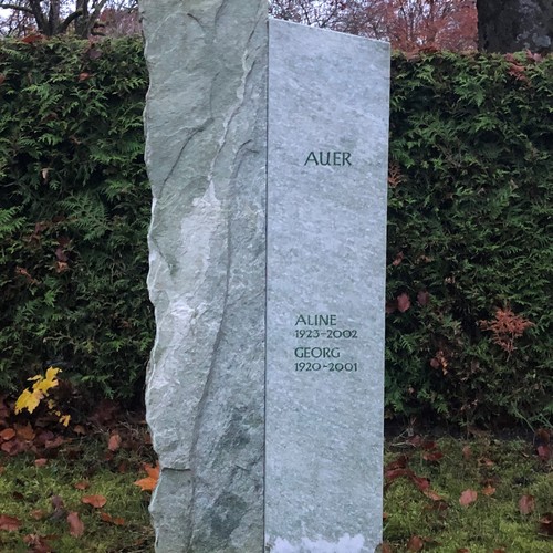 Urnenstein aus Verde Spluga poliert / gespalten